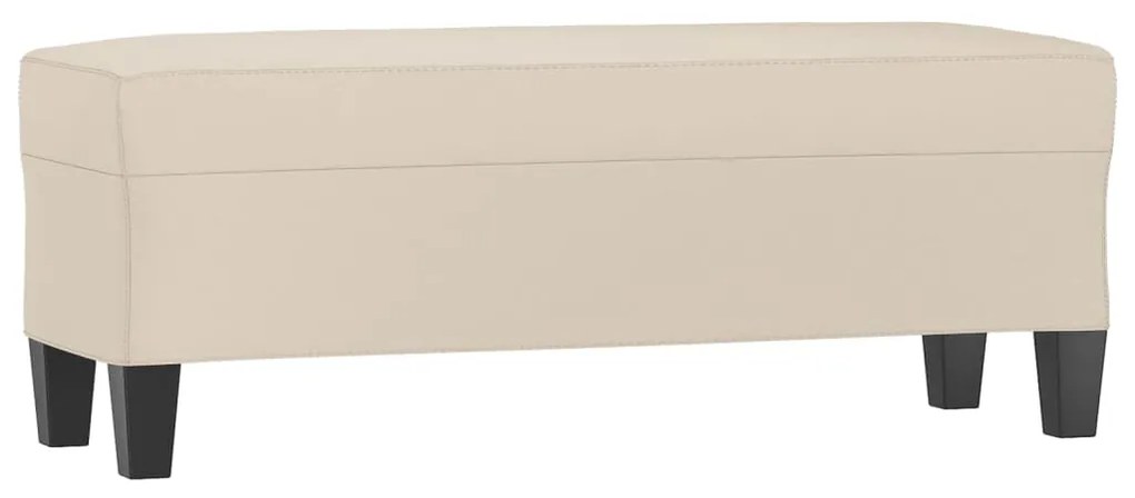 349469 vidaXL Пейка, кремава, 100x35x41 см, микрофибърен плат
