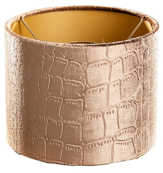 Кадифена абажура с дизайн на крокодил и златно покритие 18/18/14