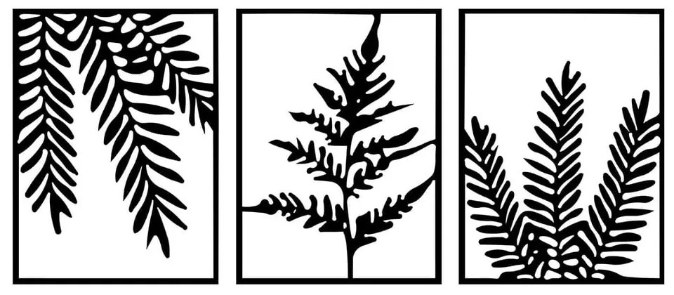 Метални декорации за стена в комплект от 3 броя118x50 cm Yakomo – Wallity