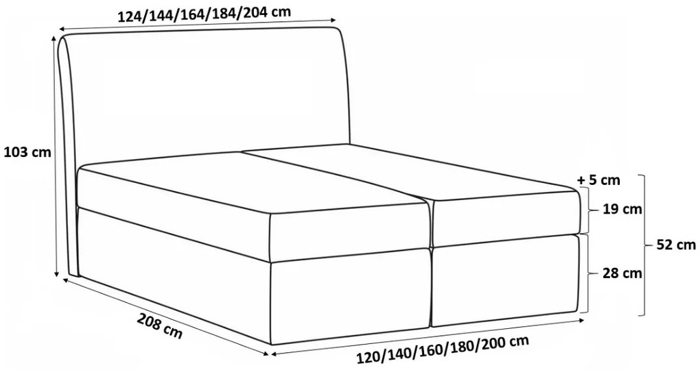 Тапицирано легло Top 2-Gkri-120 x 200