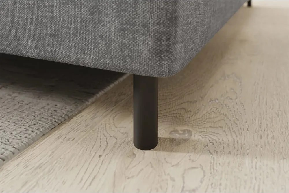 Сив кадифен разтегателен ъглов диван с място за съхранение (десен ъгъл L форма) Barea – ELTAP