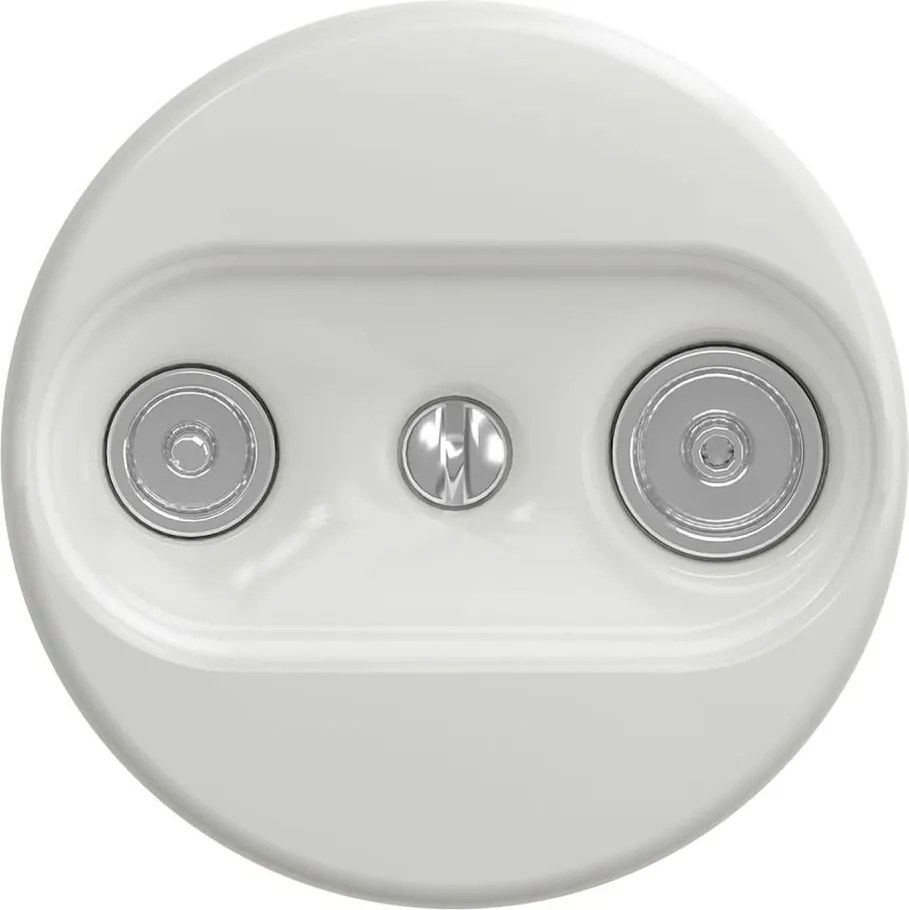 Kliklap - Ретро бяла керамична абонатна розетка TV+R (крайна) без рамка