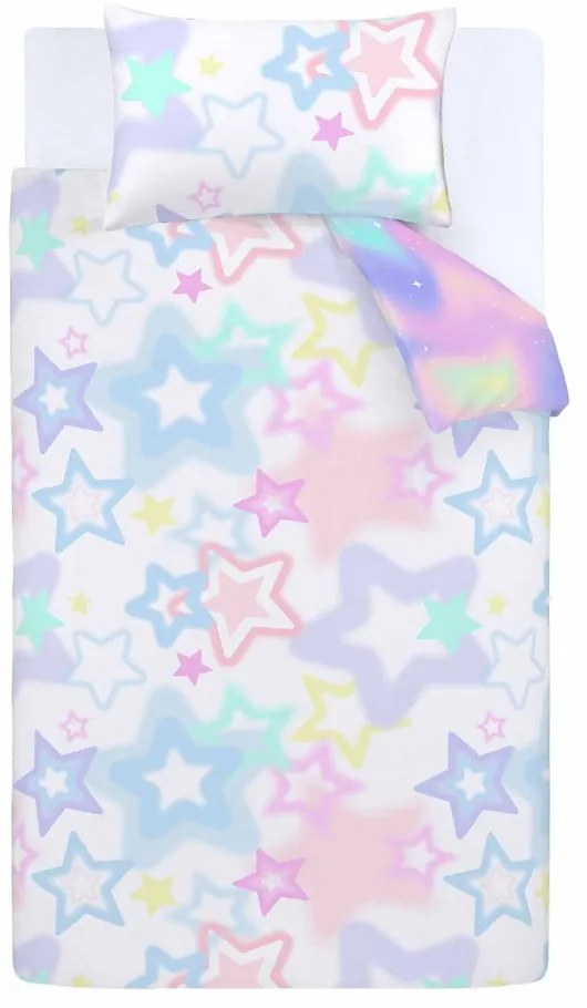 Бяло-розово двойно детско спално бельо 200x200 cm Ombre Stars – Catherine Lansfield