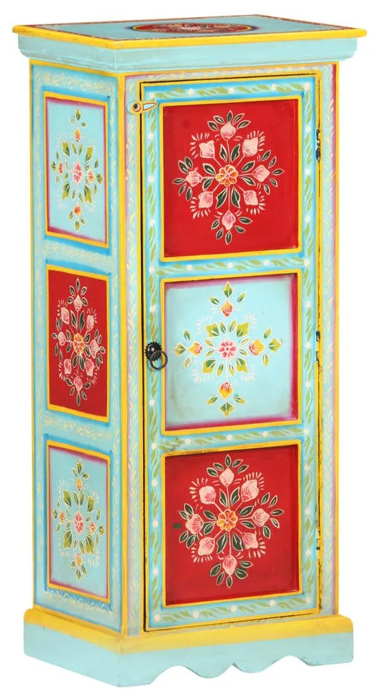 323536 vidaXL Ръчно декориран висок шкаф, 40x30x90 см, мангово дърво масив
