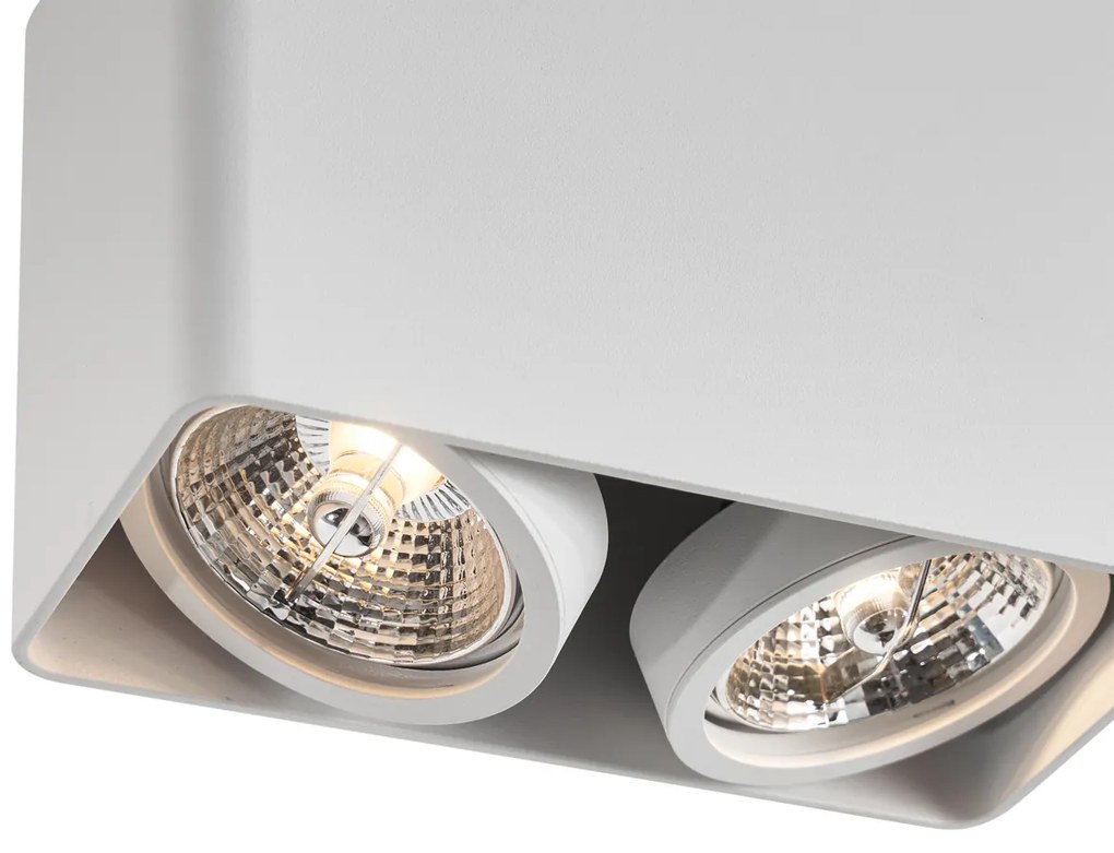 Дизайнерски повърхностно монтиран прожектор бял GU10 70mm 2-светлина въртящ се и накланящ се - Vox