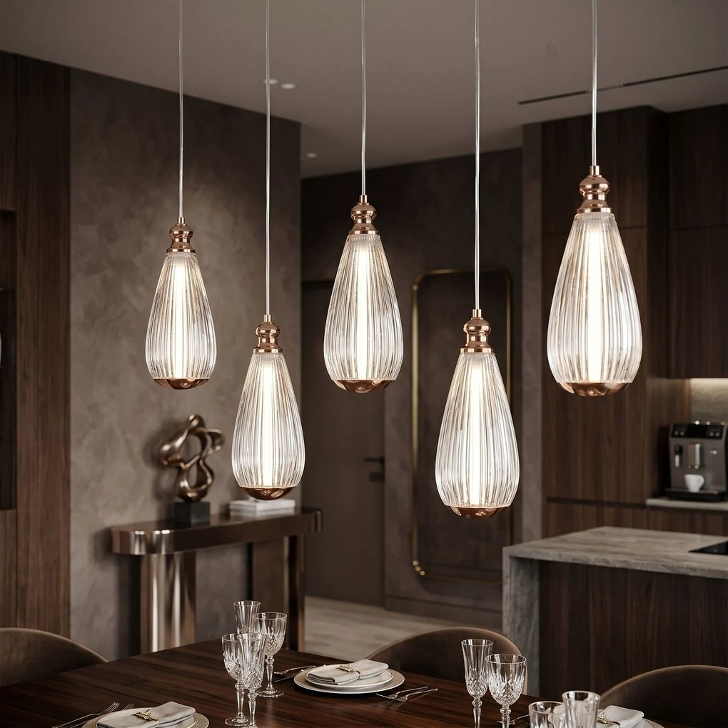 Висяща таванна лампа LHJ120-CP light rose gold