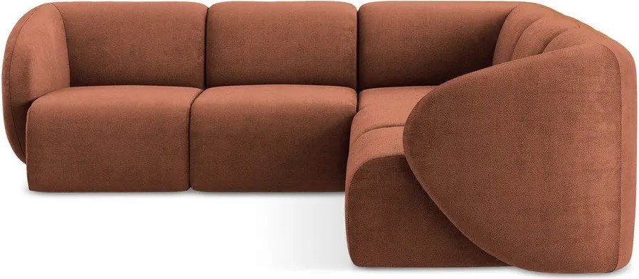 Теракотен шенилов ъглов диван Lani – Makamii