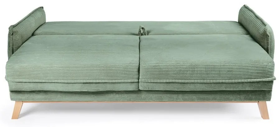 Светлозелен разтегателен диван от рипсено кадифе 218 cm Tori – Bonami Selection
