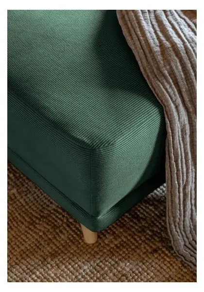 Зелен велурен разтегателен диван (променлив) Lazy Lukka - Miuform