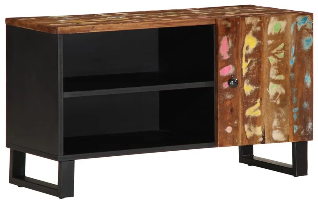 351964 vidaXL ТВ шкаф, 80x33x46 см, масивно регенерирано и инженерно дърво