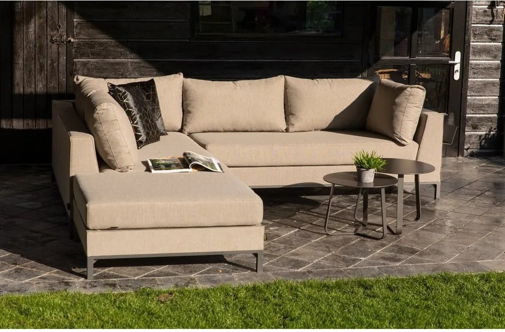 Бежов градински диван , ляв ъгъл Sicilie - Exotan