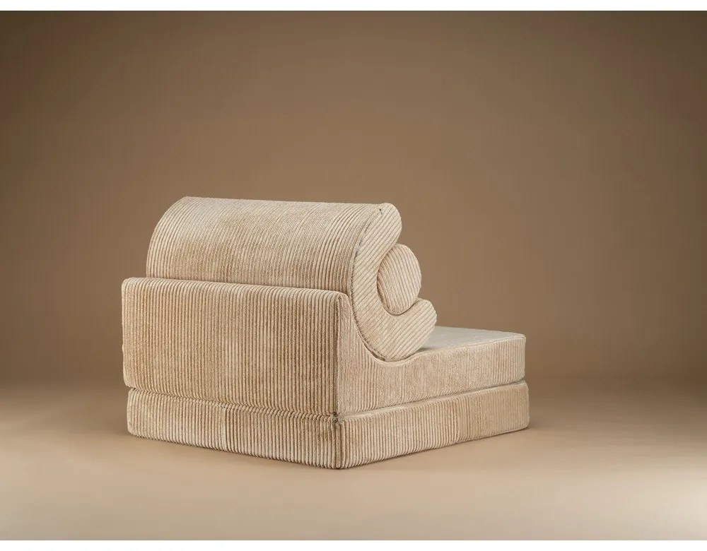 Светлокафяв детски стол от рипсено кадифе Flipster – Wigiwama