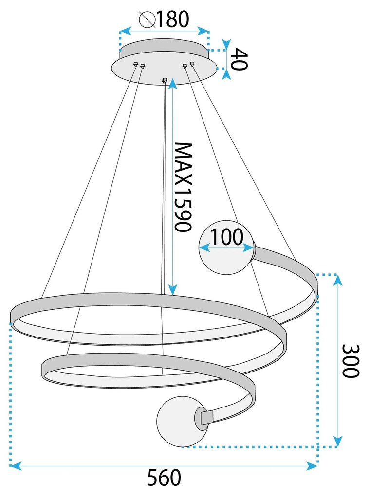 LHJ029-CP BLACK Висяща лампа