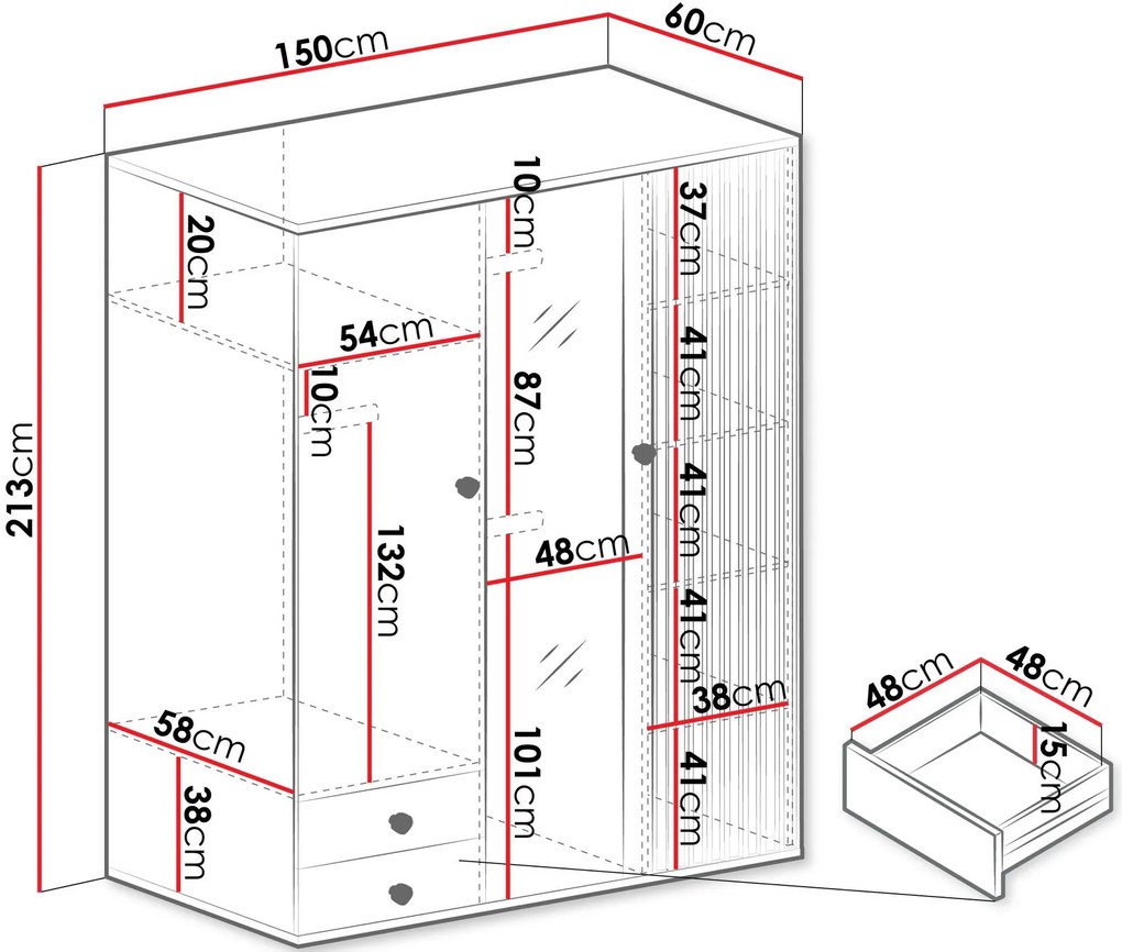 Гардероб Cali 3-врати