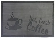 Подложка за хранене Hot Fresh Coffee 45x30см черна PVC (0193655) - Horecano
