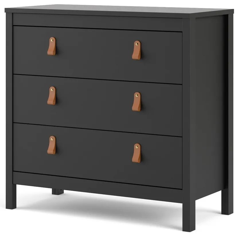 Черен нисък скрин 82x80 cm Madrid – Tvilum