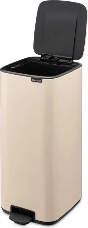 Кош за боклук Brabantia Bo Pedal 1010124, 30 л, Леко затваряне, Противоплъзгаща основа, Бежов
