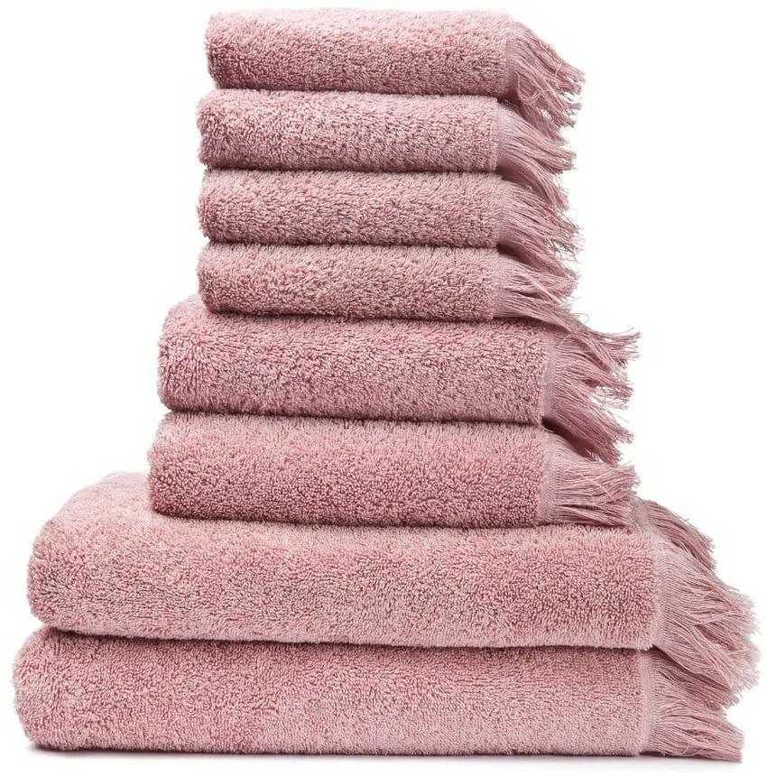 Комплект от 6 розови кърпи и 2 кърпи за баня от 100% памук - Bonami Selection