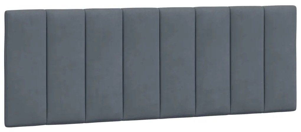374662 vidaXL Мека табла за легло Hanko, тъмносива, 120 см, кадифе