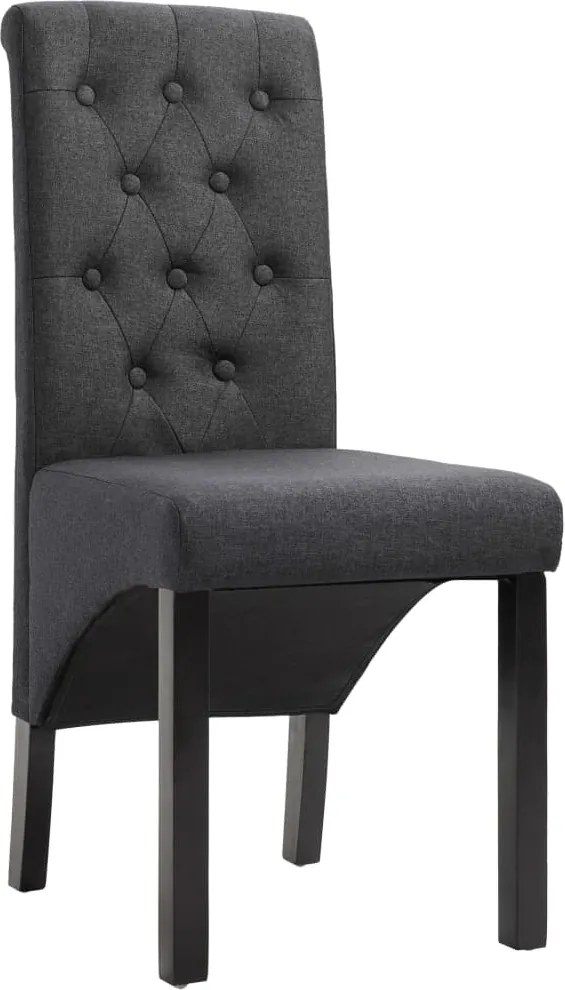 248986 vidaXL Трапезни столове, 2 бр, тъмносиви, текстил