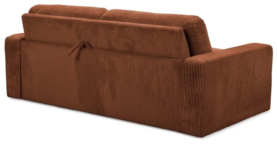 Теракотен разтегателен диван от рипсено кадифе 195 cm Nona – Makamii