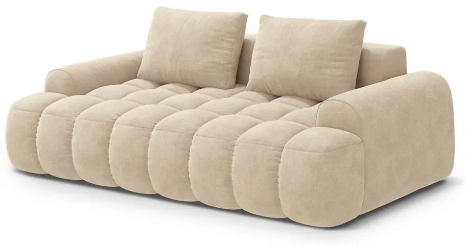 Бежов кадифен диван 200 cm Linz – Cosmopolitan Design