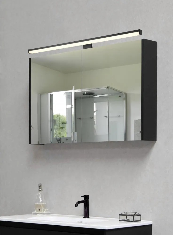 Матово черно LED осветление за стена (дължина 60 см) Lino - Trio