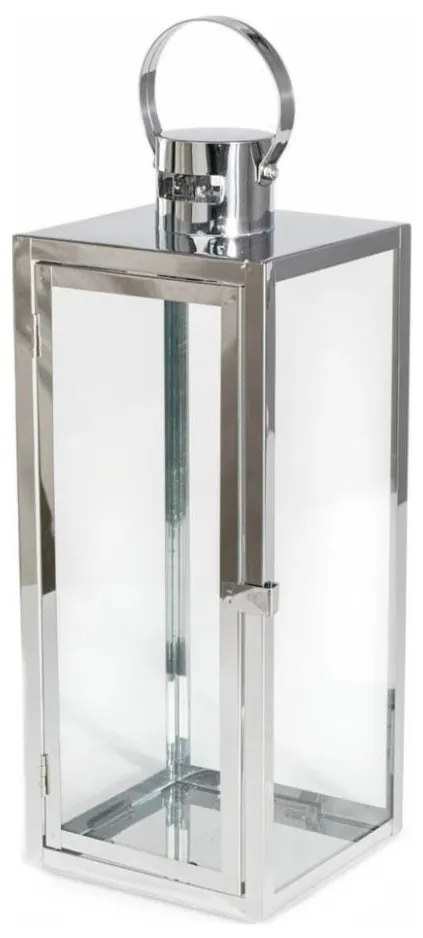 Декоративен фенер 49 см лъскав хром