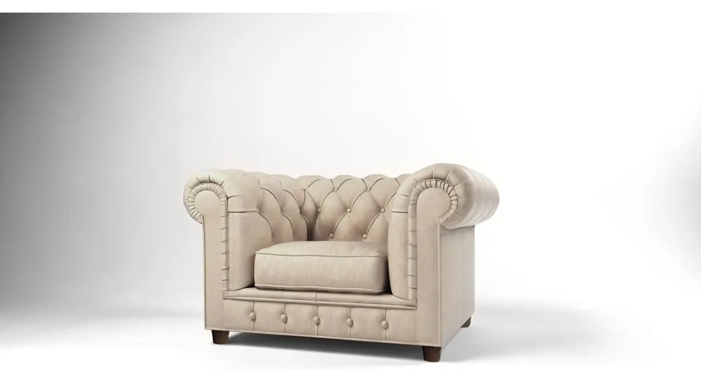 Кремаво кадифено кресло Cambridge - Ropez