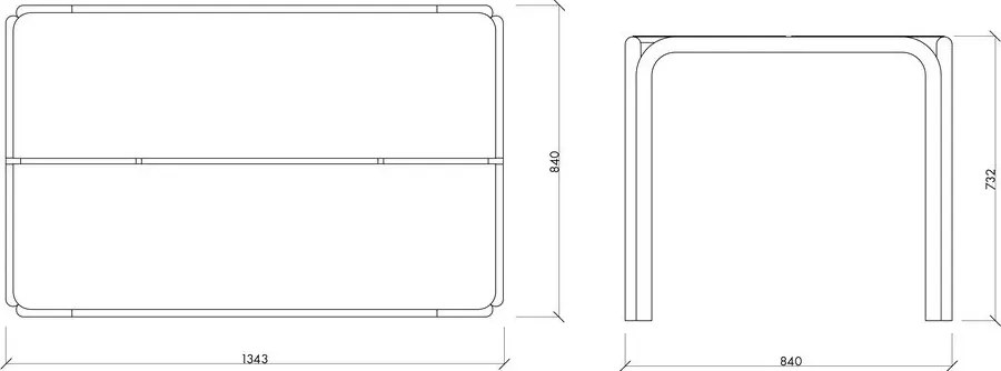 Метална градинска маса за хранене 84x135 cm Nokk – noo.ma