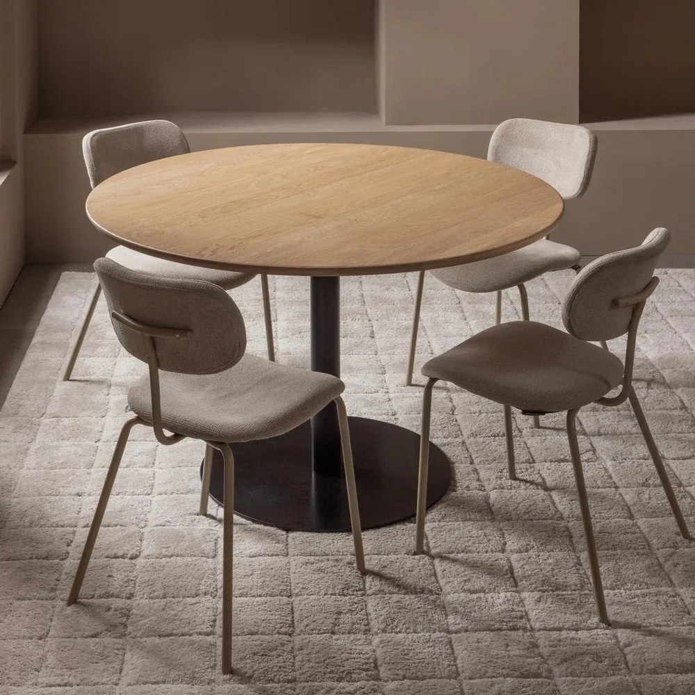 Кръгла трапезна маса с дъбова дървена плоскост ø 120 cm Tablo – WOOOD