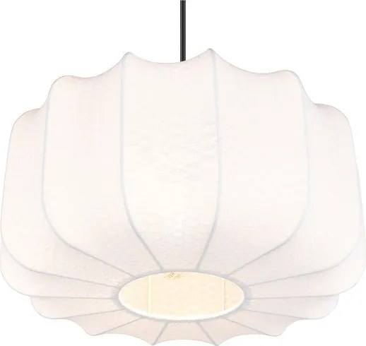 Бяло метално висящо осветително тяло с текстилен абажур ø 40 cm Madleine – Reality