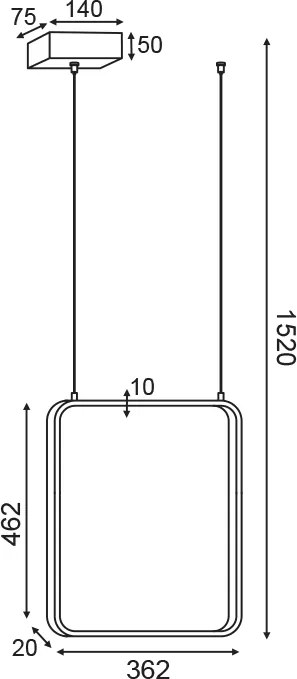 Полилей Frame LED-Черен-дължина: 36 См.