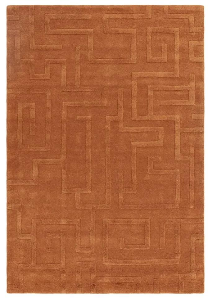 Вълнен килим в тухлен цвят 120x170 cm Maze - Asiatic Carpets