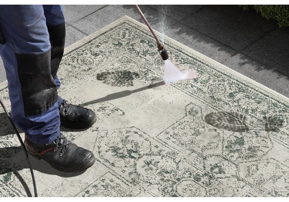 Зелен и кремав килим на открито , 80 x 150 cm Borbon - NORTHRUGS