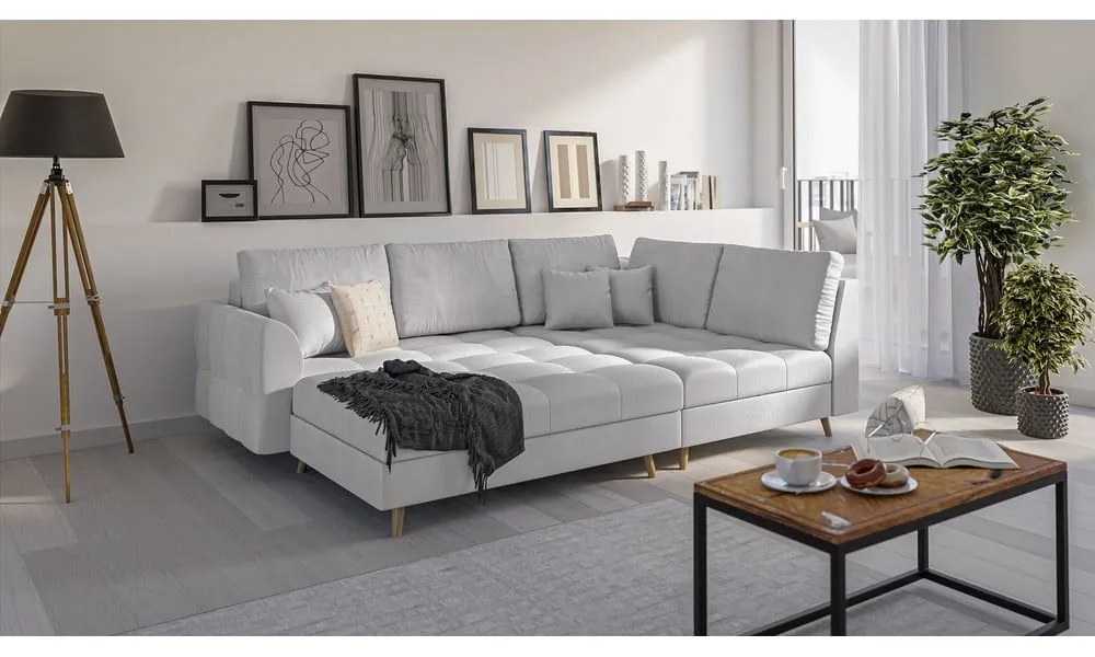 Сива табуретка за крака Ariella - Ropez