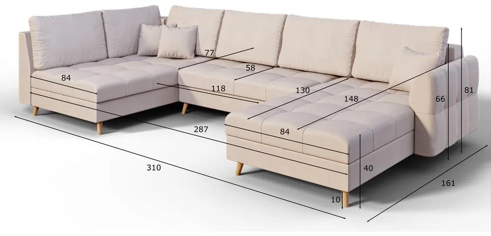 Кремав ъглов диван (десен ъгъл) Ariella - Ropez
