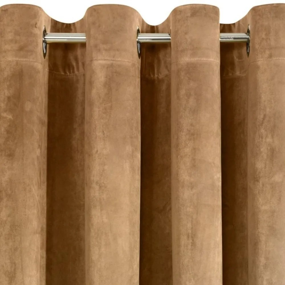 Красиви светлокафяви едноцветни завеси 140 x 250 cm