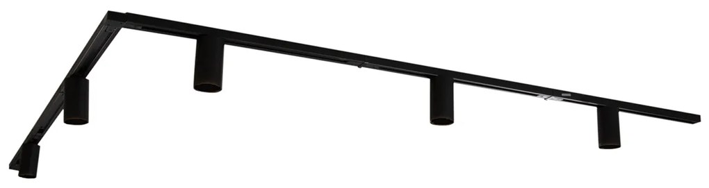 Модерна релсова система за осветление с 5 черни прожектора 1-фазов GU10 50mm - Iconic Ruby