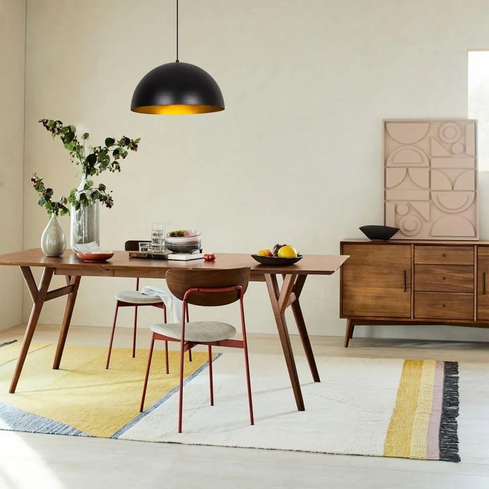 Черно висящо осветително тяло с метален абажур ø 40 cm Coppa – Opviq lights