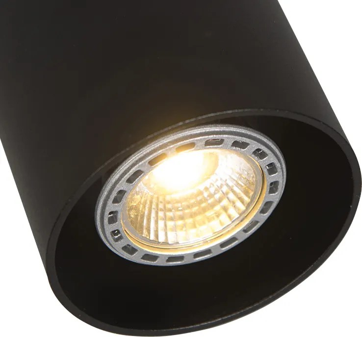 Модерен повърхностно монтиран прожектор черен GU10 50mm - Tubo