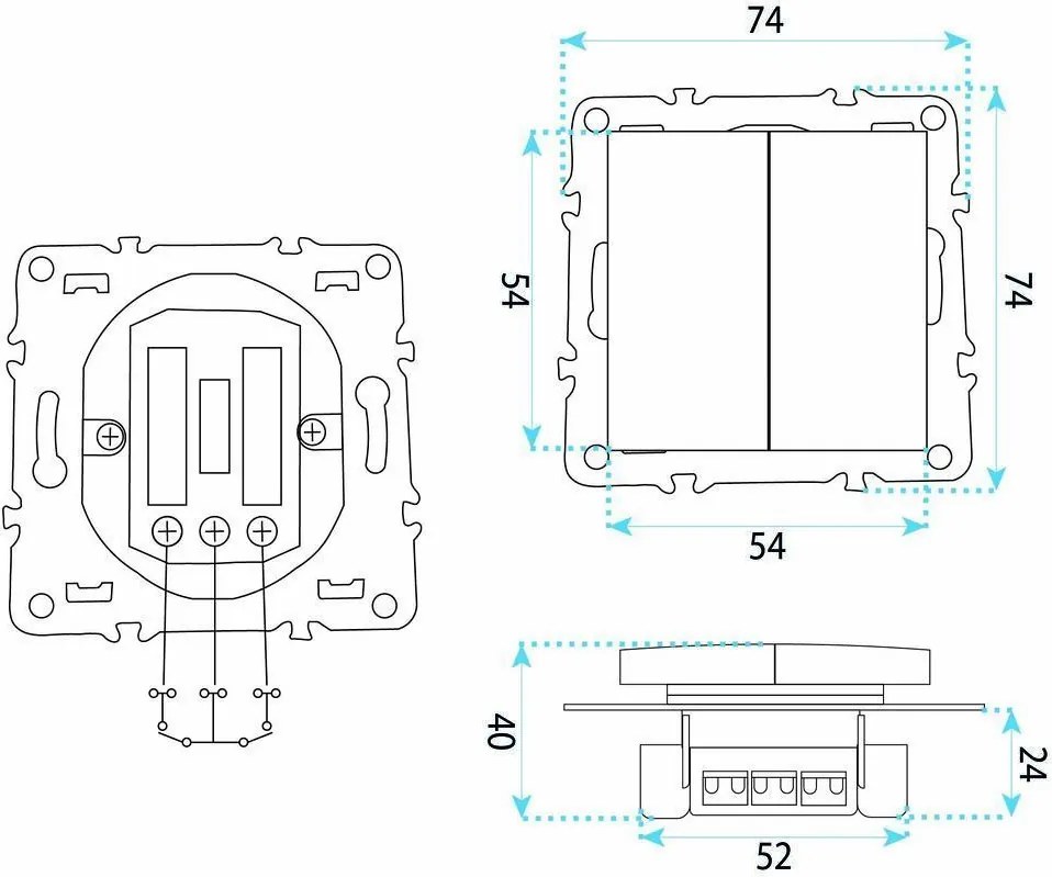 Двоен Ключ с Рамка OSTE JNH007-W BEIGE