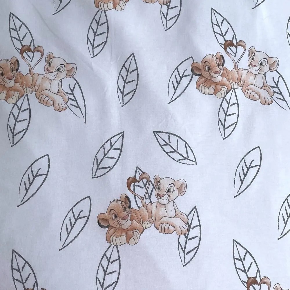 Светложълто единично памучно детско спално бельо със светещ ефект 140x200 cm Lion King "Best friends" – Jerry Fabrics