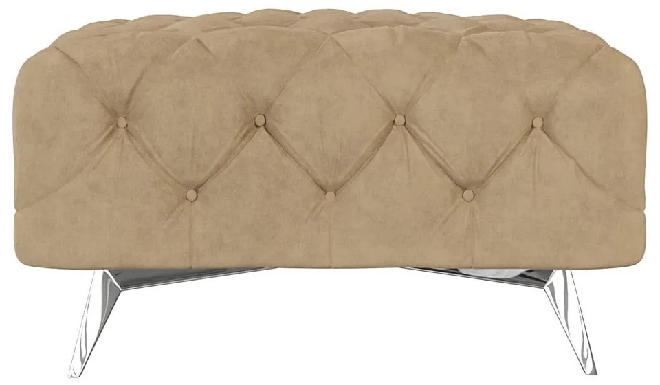 Светлокафява кадифена табуретка Chelsea – Ropez