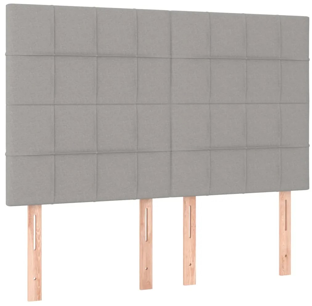 3116330 vidaXL Табла за легло, светло сива, 144x5x118/128 см, плат