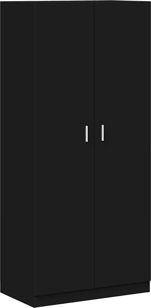 800631 vidaXL Гардероб, черен, 90x52x200 см, ПДЧ