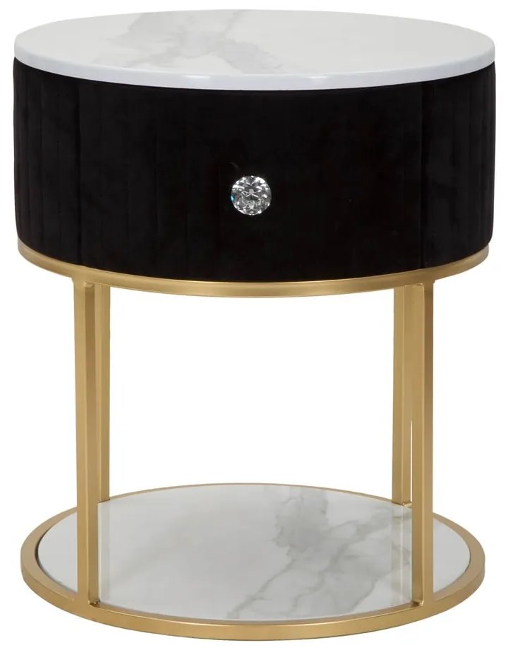 Нощно шкафче в черно и златно Montpellier - Mauro Ferretti