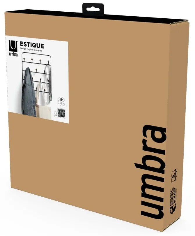 Черна метална закачалка за врата 36 cm Estique - Umbra