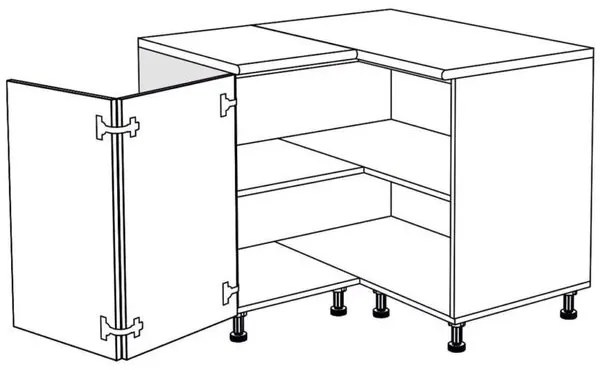 Долен ъглов шкаф IN DU2K - 3 цвята