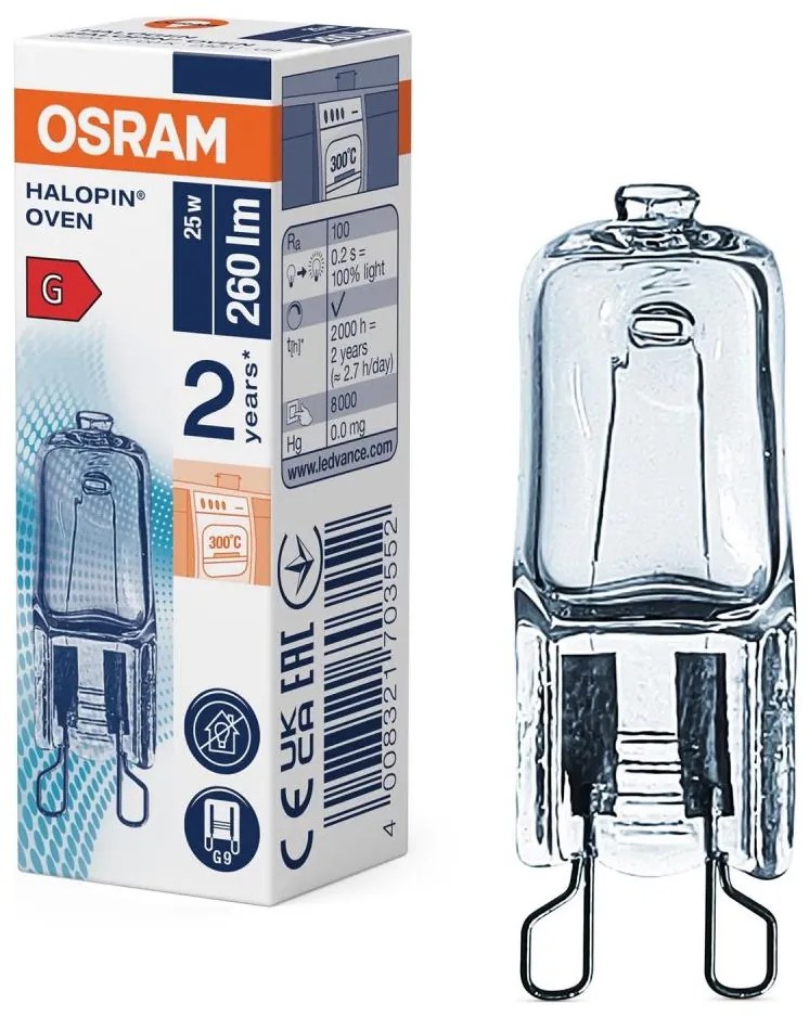 Крушка за фурна HALOPIN G9/25W/230V 2700K - Osram